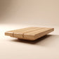 Supellex Home mesa de centro baja Velia rectangular compuesta por listones curvos en madera maciza natural clara - vista en perspectiva