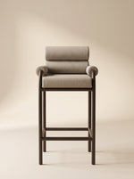 Supellex Home silla de barra Aelia color beige con estructura en madera de color negro - vista frontal