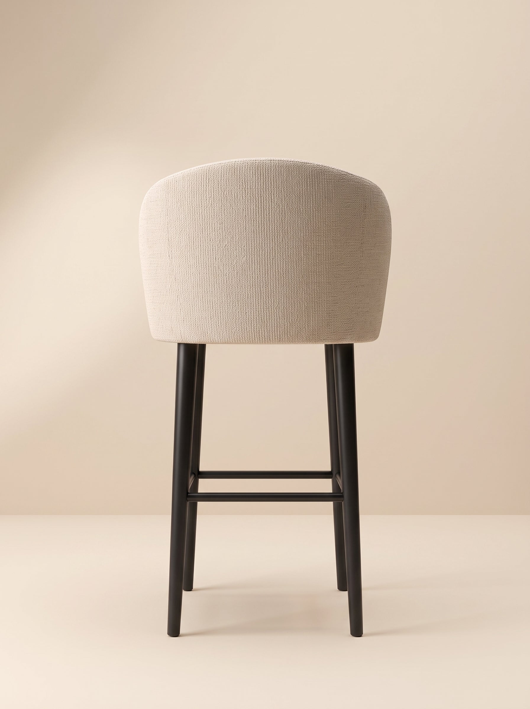 Supellex Home silla de barra Alice color beige con patas en madera de color negro - vista posterior