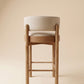 Supellex Home silla de barra Ova color beige con estructura en madera natural - vista posterior