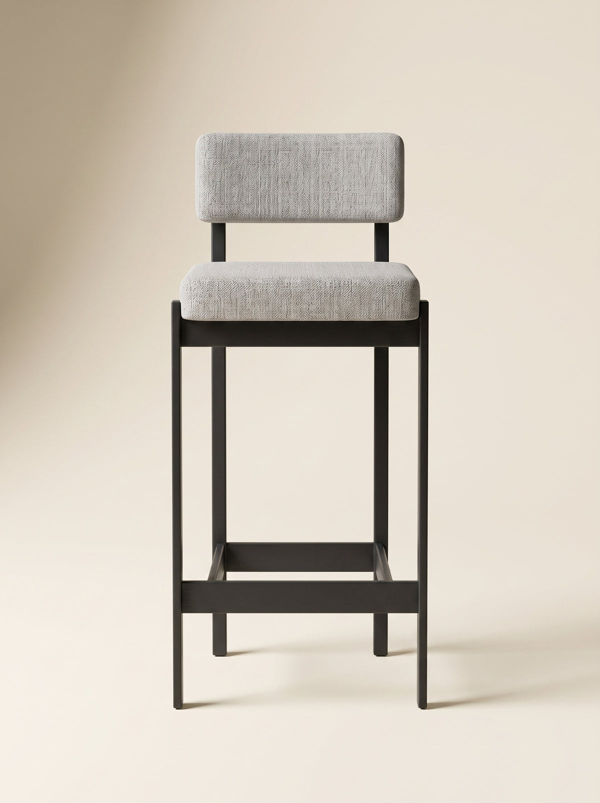 Supellex Home silla de barra Tabella color gris con patas en madera de color negro - vista frontal