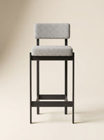 Supellex Home silla de barra Tabella color gris con patas en madera de color negro - vista frontal