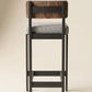 Supellex Home silla de barra Tabella color gris con patas en madera de color negro - vista posterior